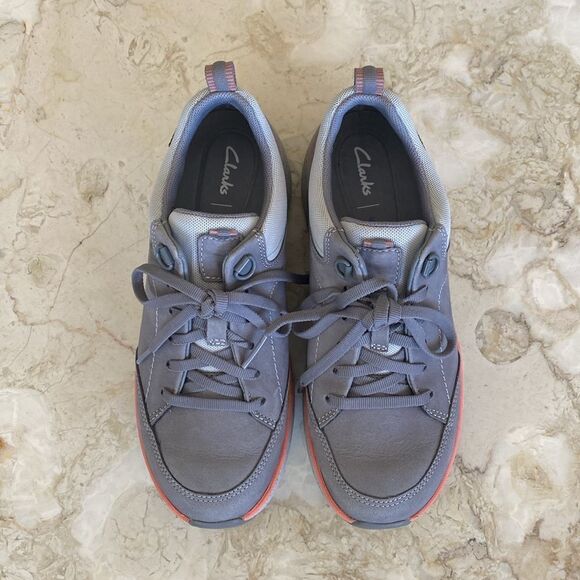 Clarks Wave 2.0 Lace Waterproof Sneakers Grey/Peach - Picture 11 of 16